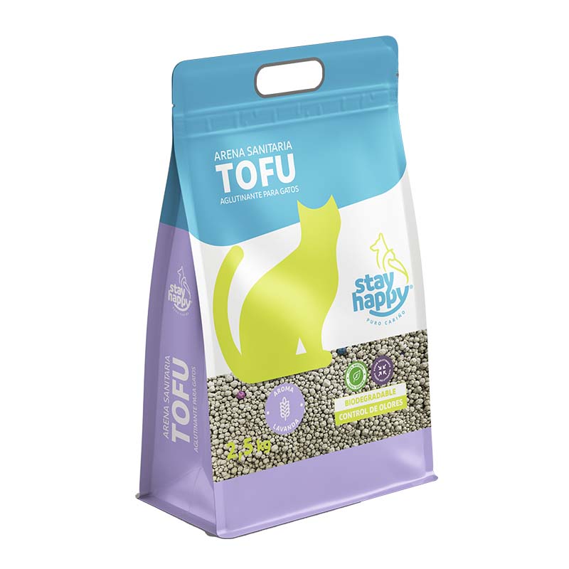 Stay Happy - Arena Sanitaria Alglutinante Tofu Lavanda