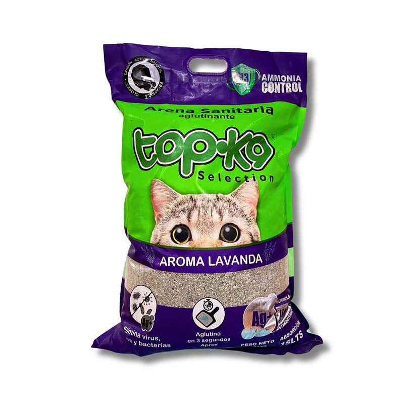 TopK9 - Arena Aglutinante Iones de Plata, Carbón activo, Ammonia control Aroma Lavanda