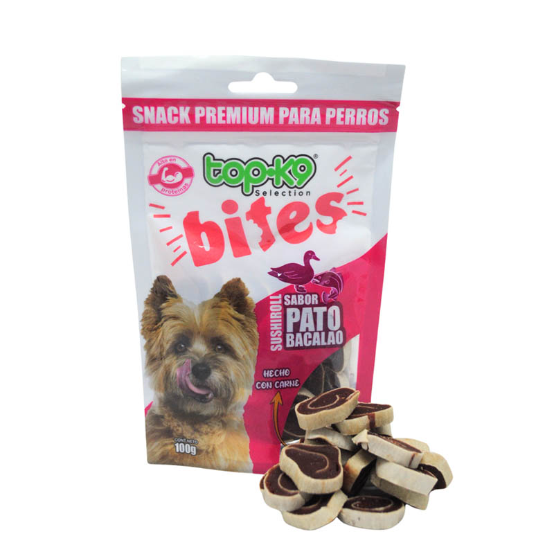 Topk9 - Snacks Bites Sushiroll Sabor Pato Bacalao