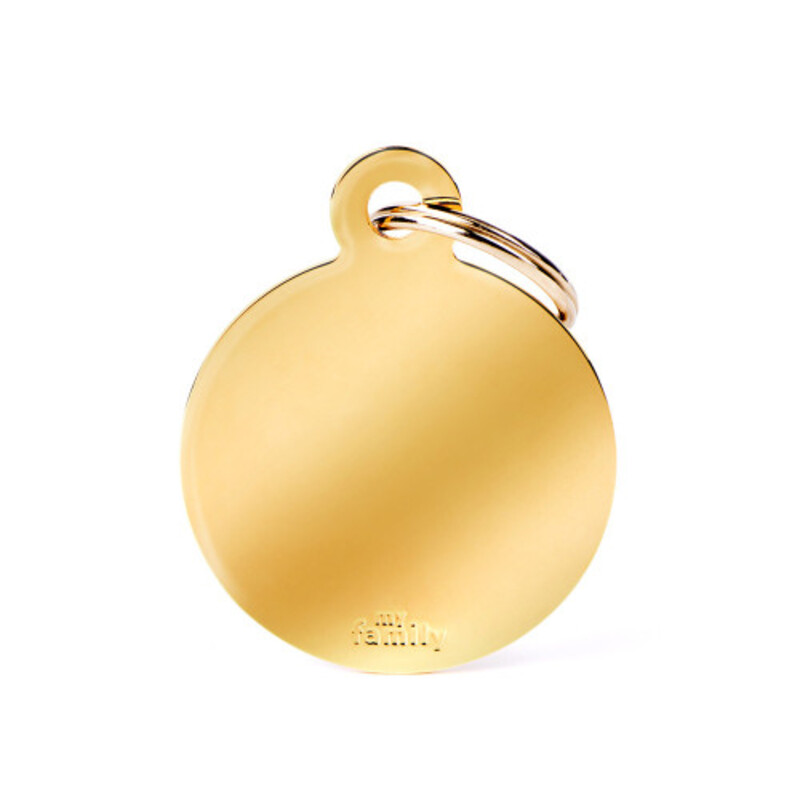 My Family - Plaquita Big Round Golden Brass