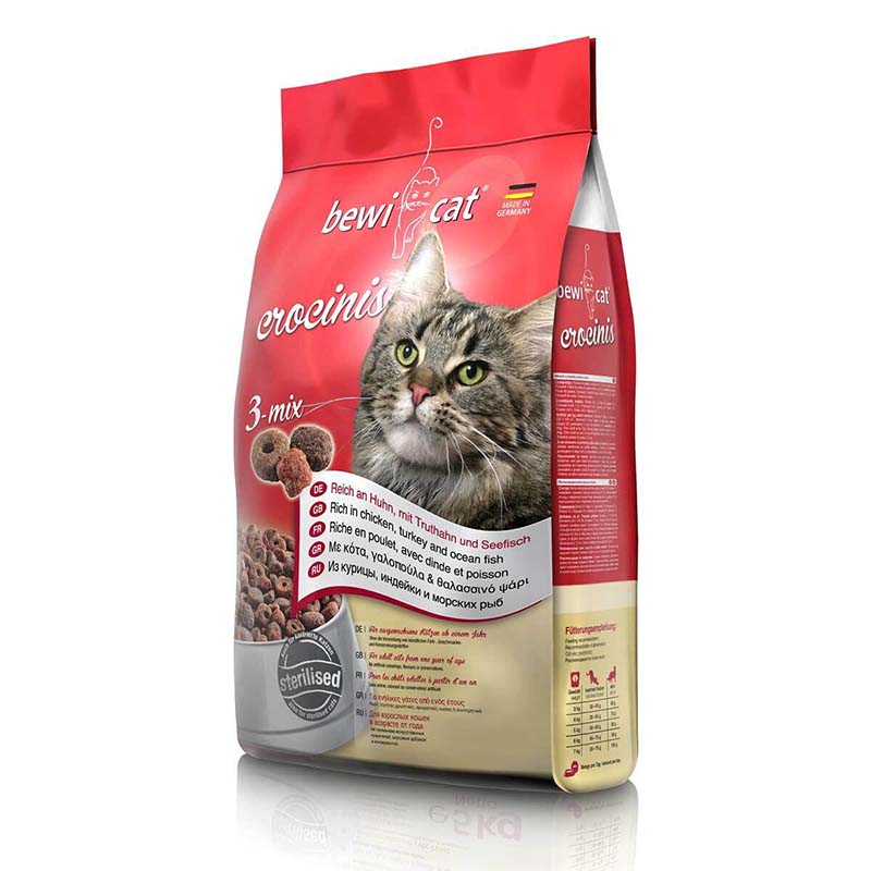 Bewicat - Alimento para Gato Crocinis 3 Mix (Pollo, Pavo, Pescado)