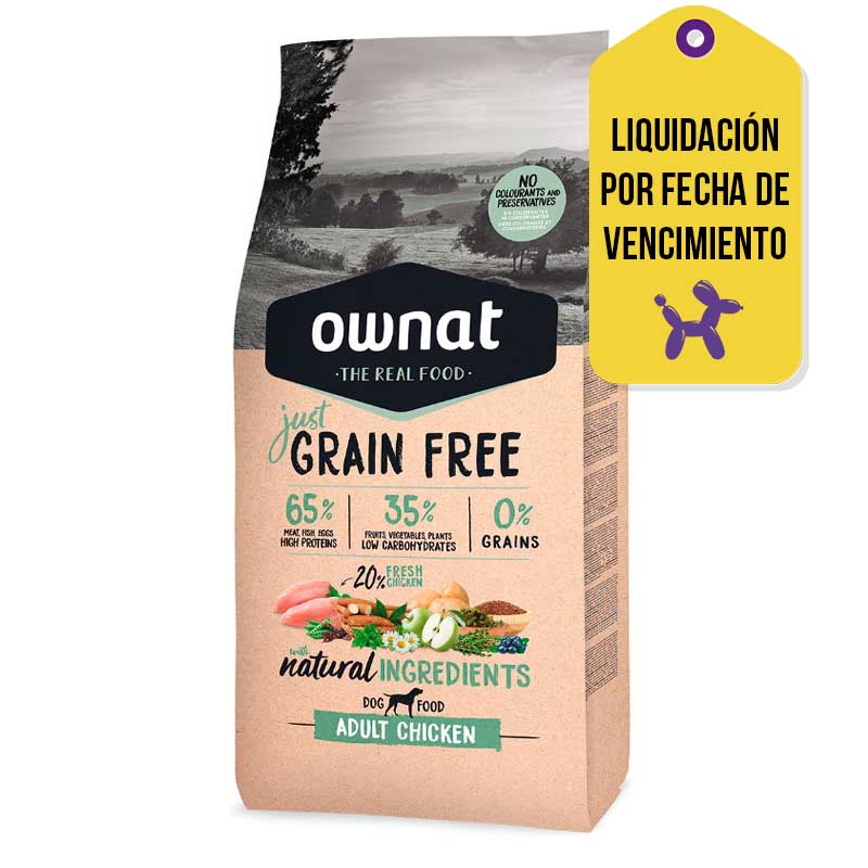 Ownat Grain Free - Alimento Perro Adulto Pollo F.V. 01-10-2026