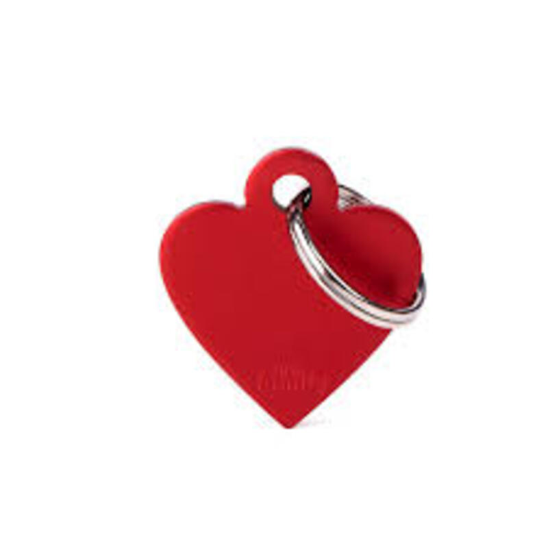 My Family - Plaquita Small Heart Aluminum Red