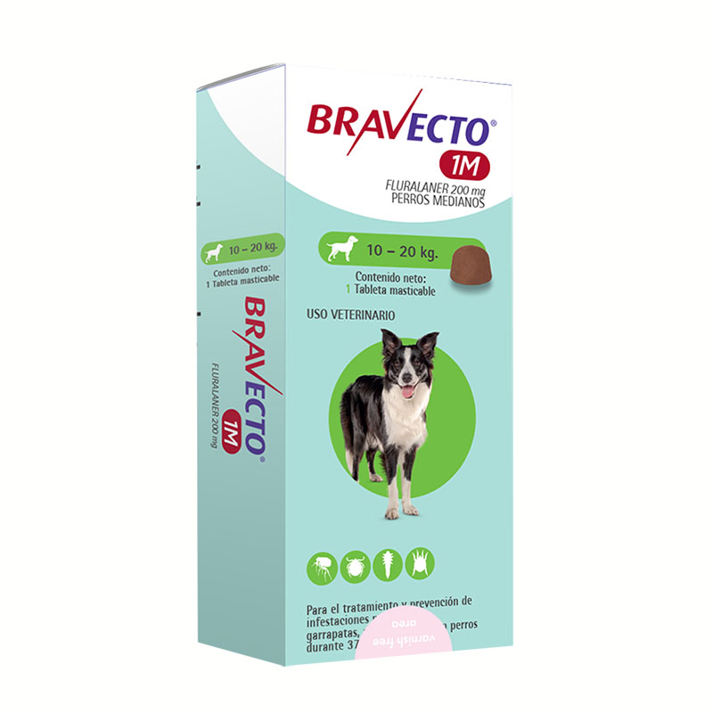 Bravecto - 1M Antiparasitario Masticable Perros de 10 a 20 Kg