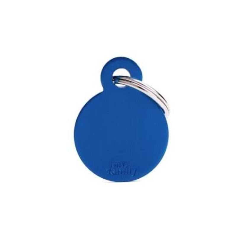 My Family - Plaquita Small Round Aluminum Blue
