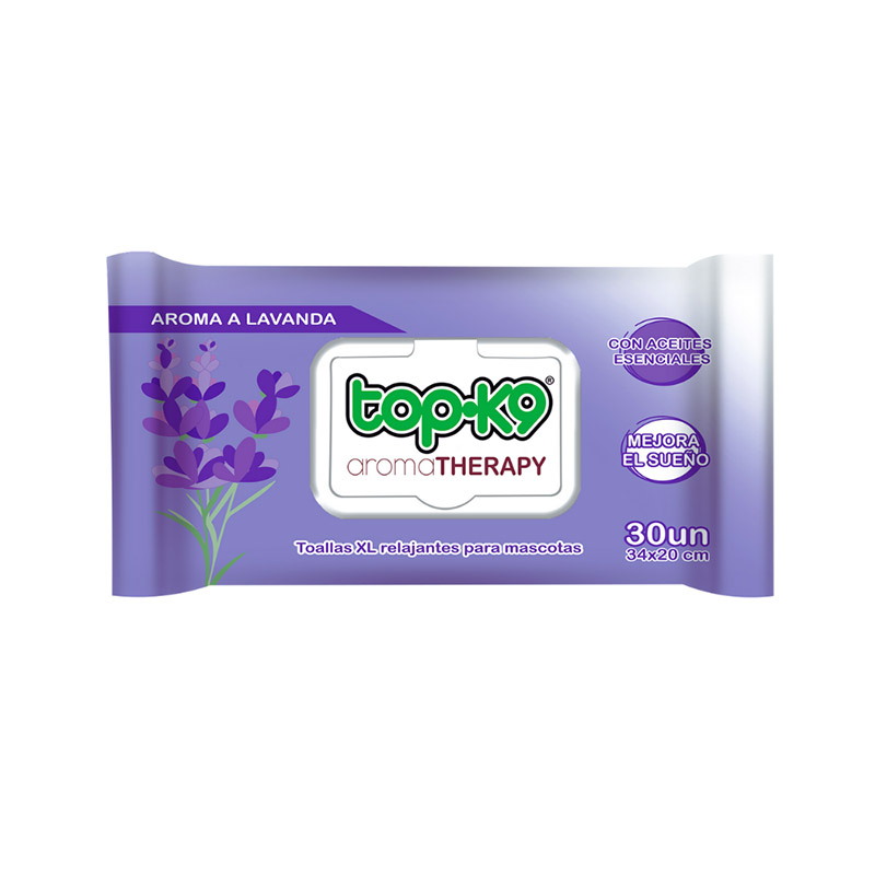 TopK9 - Toallitas AromaTherapy Aceite esencial de Lavanda Mejora el sueño