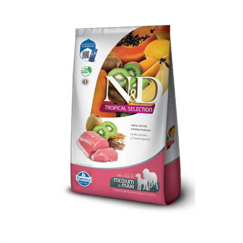N&D Tropical Selection - Alimento Para Perro Adulto Raza Mediana Y Maxi Cerdo