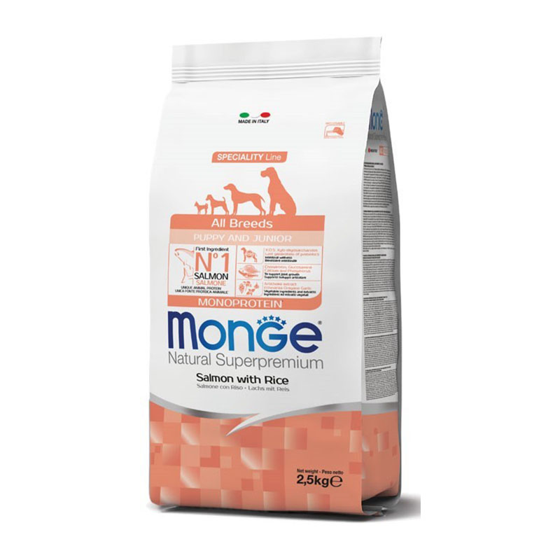 Monge - Alimento para Todas las Razas Cachorro y Junior Salmon