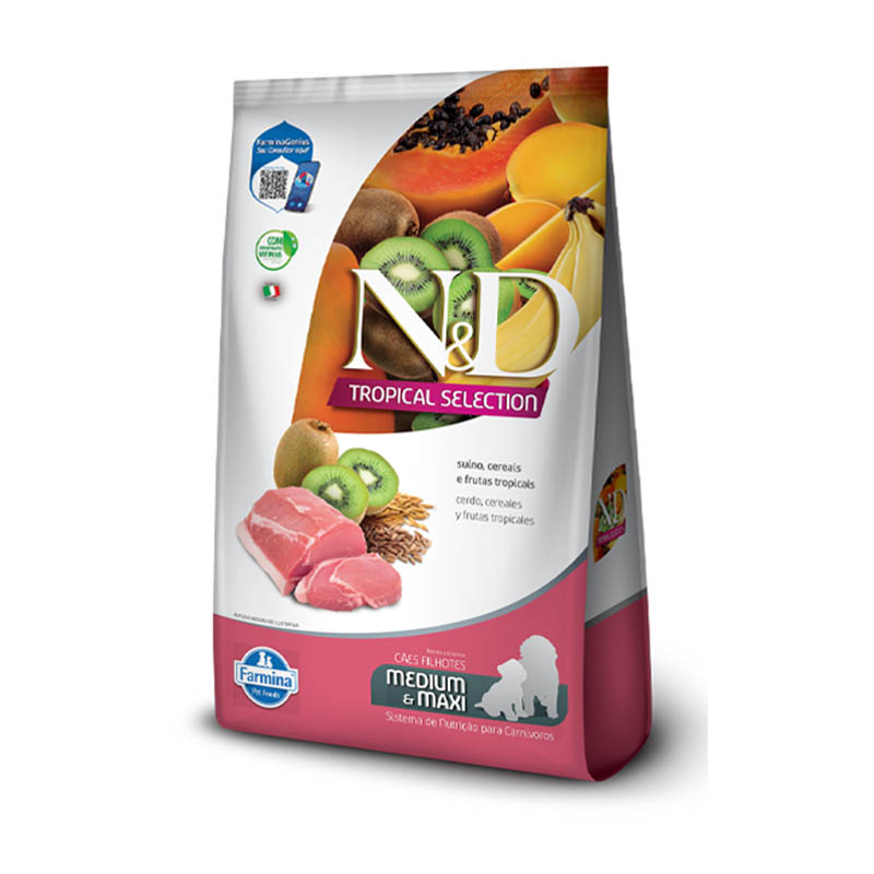 N&D Tropical Selection - Alimento Para Cachorro Raza Mediana Y Maxi Cerdo