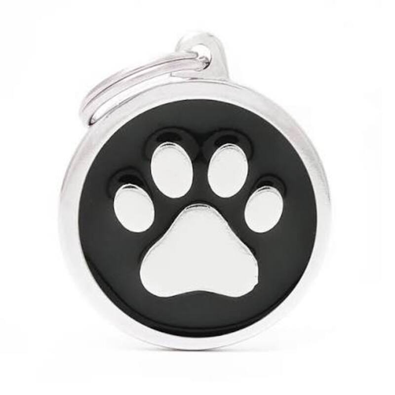 My Family - Plaquita Black Big Circle Paw
