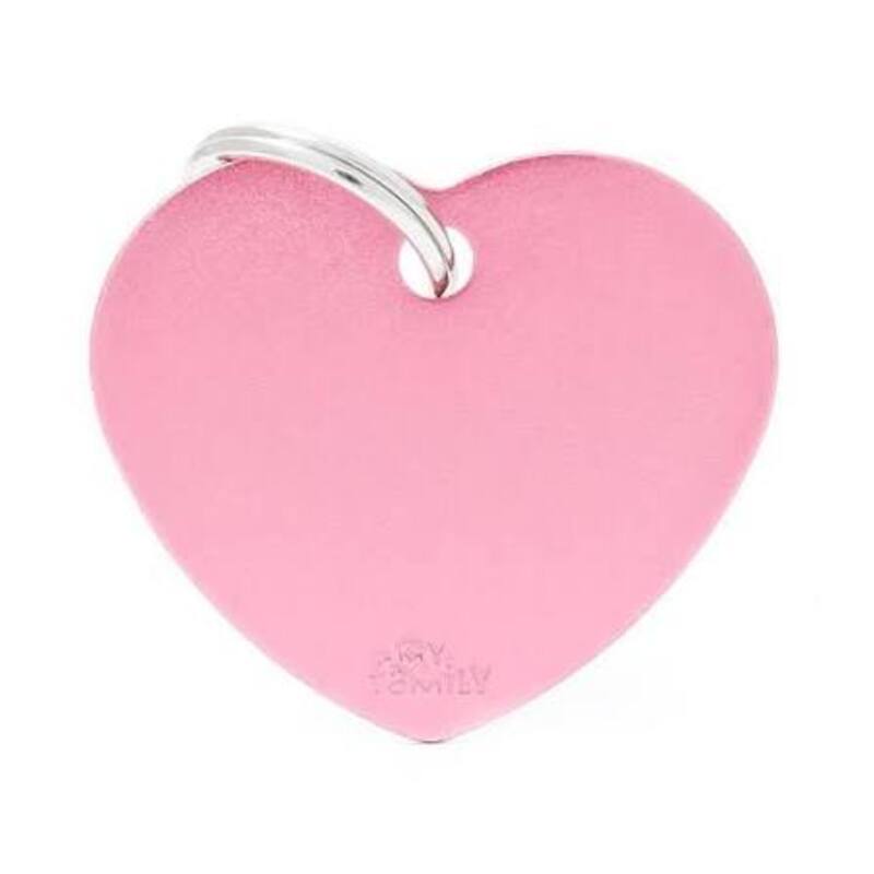 My Family - Plaquita Big Heart Aluminum Pink