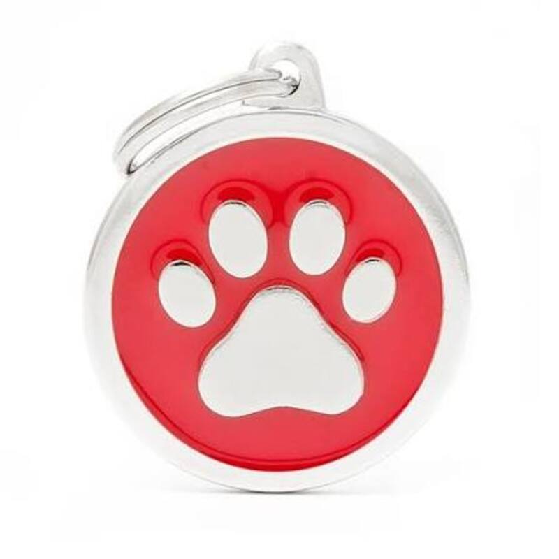 My Family - Plaquita Red Big Circle Paw