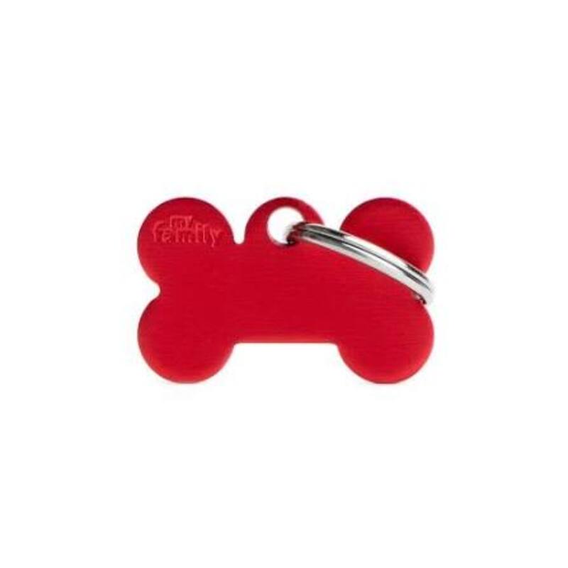 My Family - Plaquita Small Bone Aluminum Red