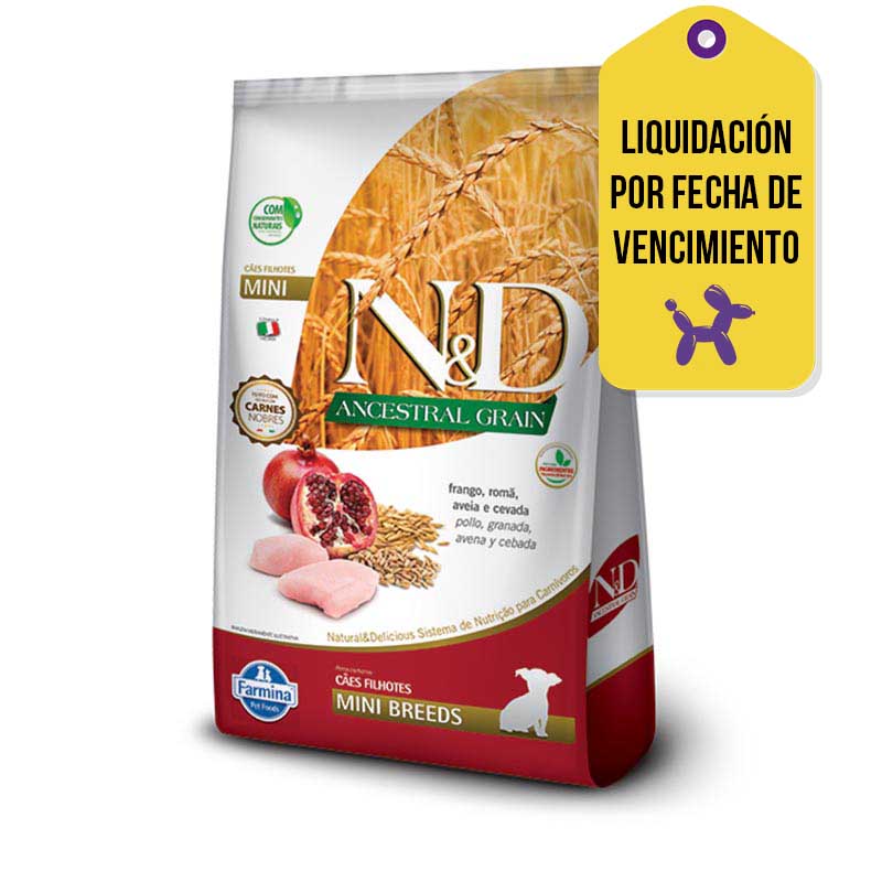N&D Ancestral - Alimento para Perro Cachorro Raza Mini Pollo F.V. 18-05-2026