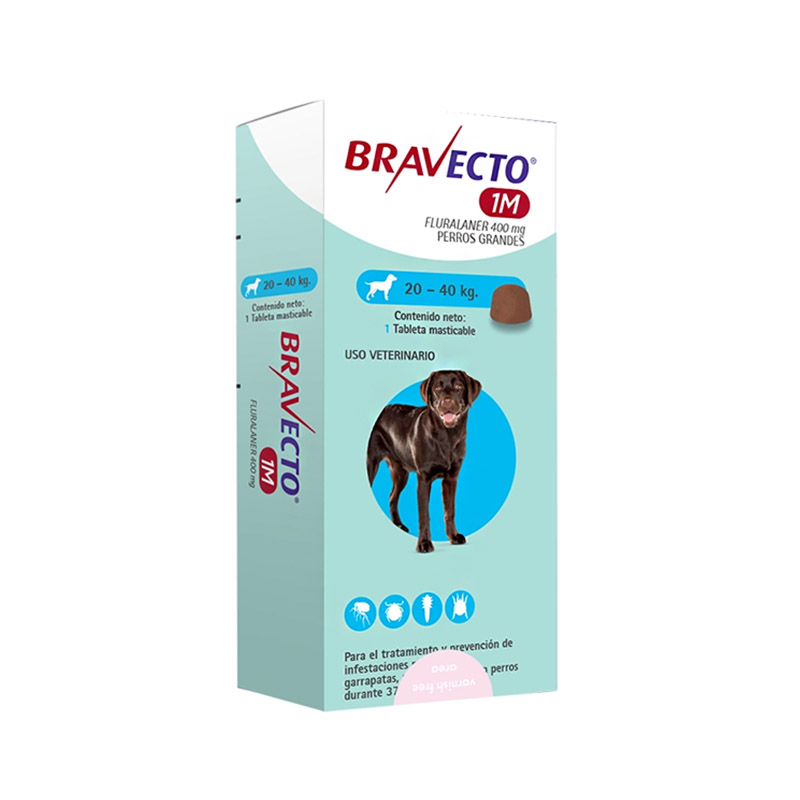 Bravecto - 1M Antiparasitario Masticable Perros de 20 a 40 Kg