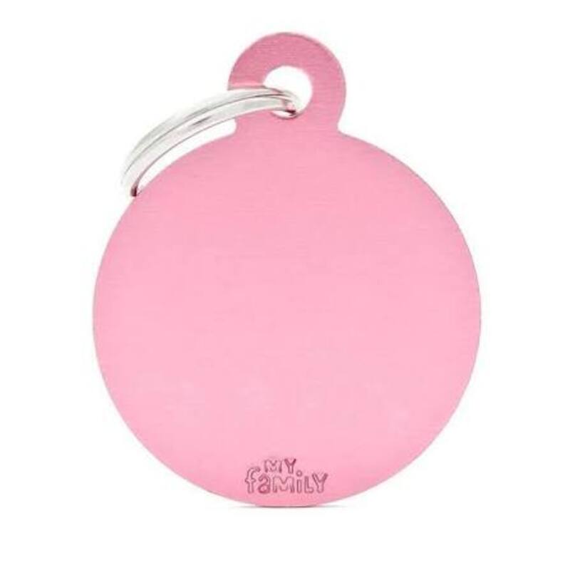 My Family - Plaquita Big Round Aluminum Pink