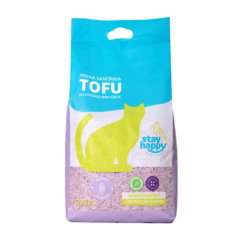Stay Happy - Arena Sanitaria Alglutinante Tofu Lavanda