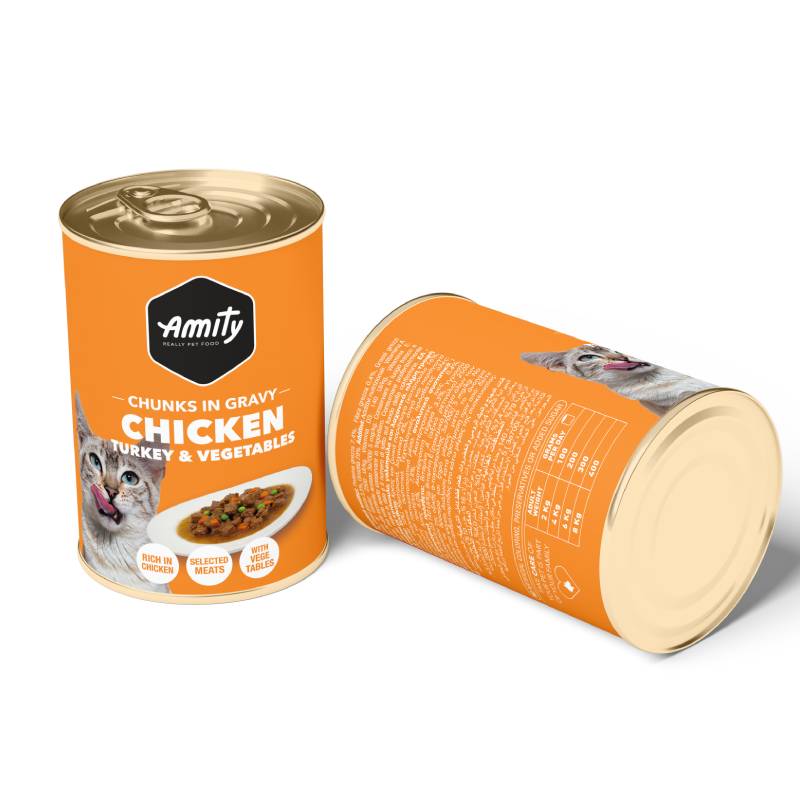 Amity - Alimento Húmedo Gato Chunks Chicken, Turkey & Veg