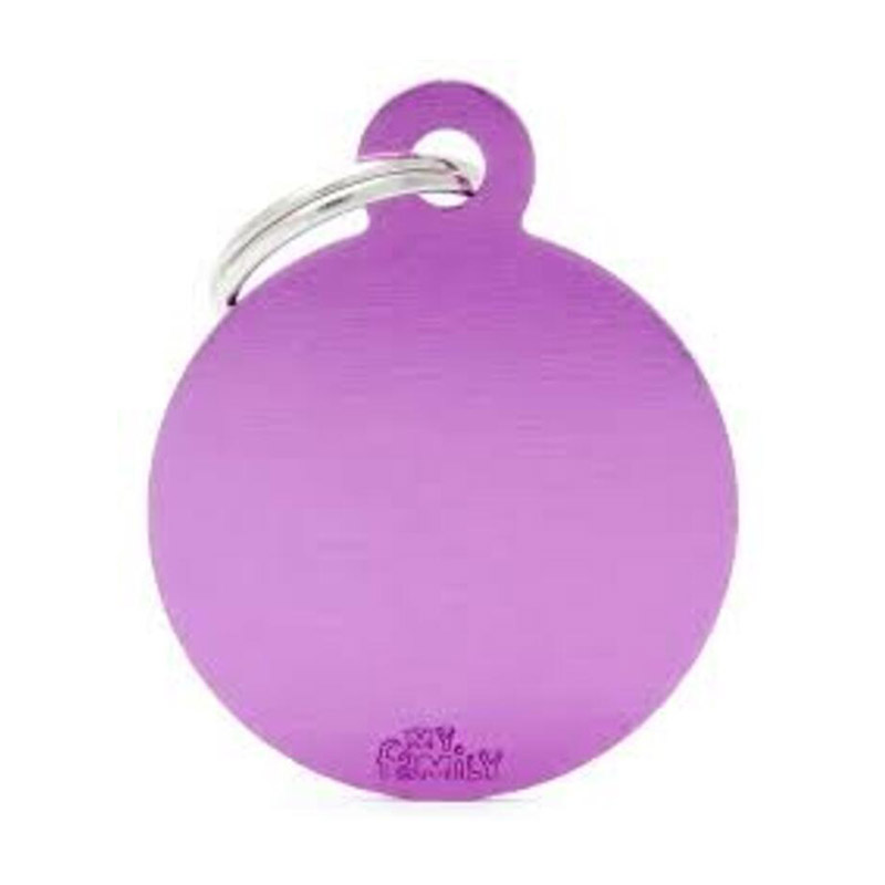 My Family - Plaquita Big Round Aluminum Purple