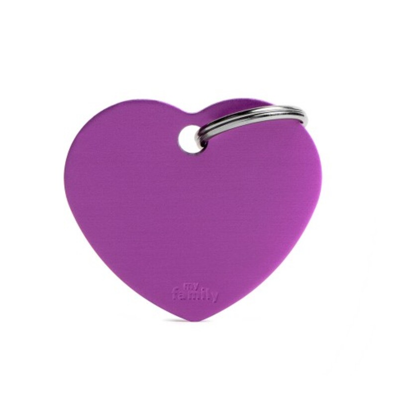 My Family - Plaquita Big Heart Aluminum Purple