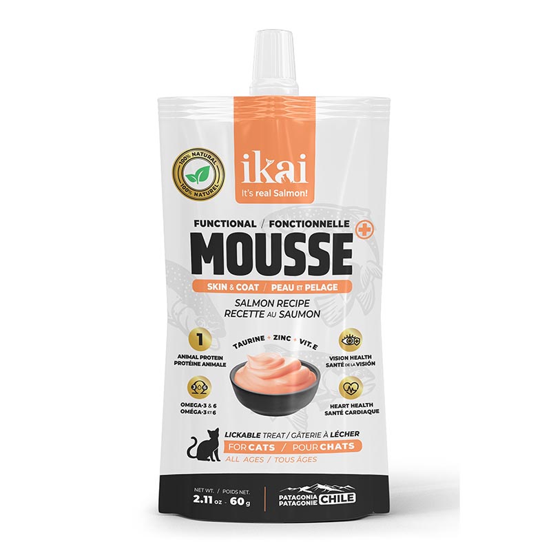 Ikai - Mousse Funcional Piel Y Pelaje Salmón Gatos