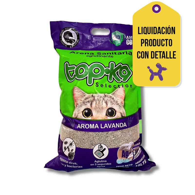 TopK9 - Arena Aglut Iones de Plata Lavanda RASGADO SELLADO