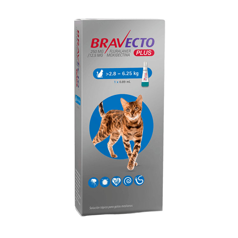 Bravecto Plus - Antiparasitario Pipeta para Gato de 2.8 a 6.25 Kg
