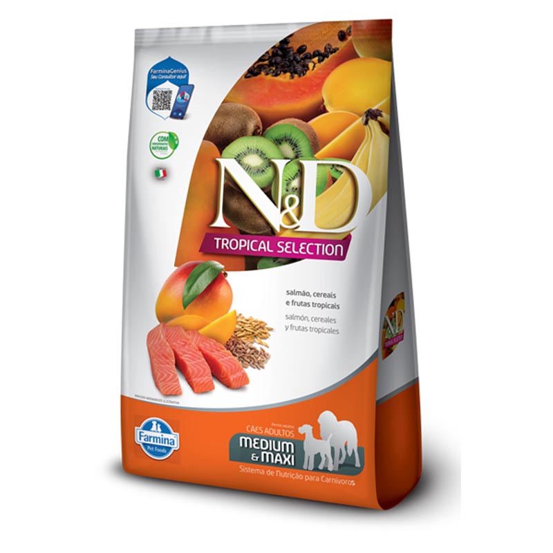 N&D Tropical Selection - Alimento Para Perro Adulto Raza Mediana Y Maxi Salmón