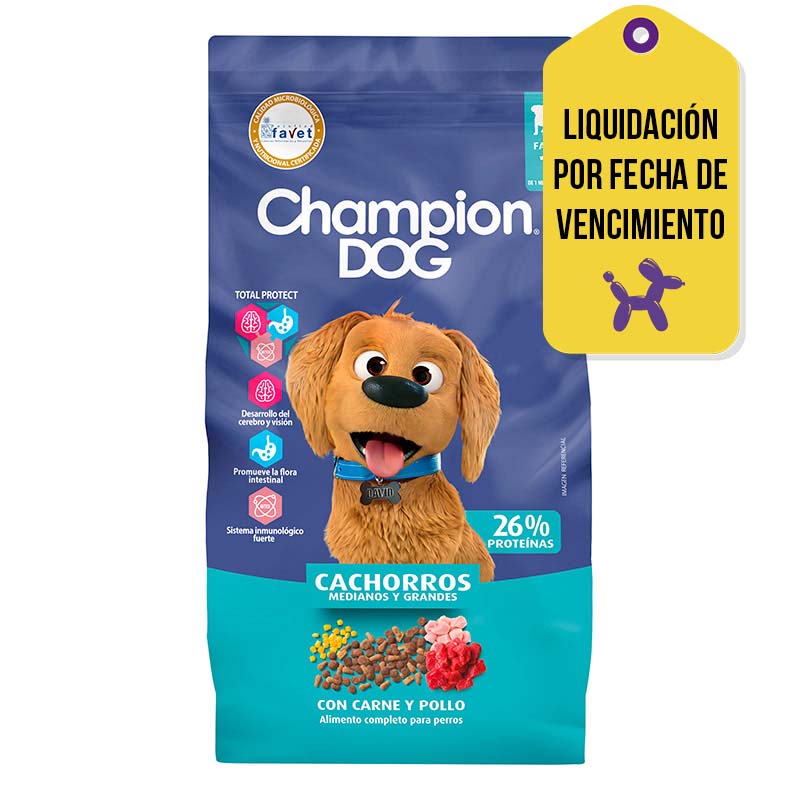 Champion Dog - Alimento Cachorros Medianos y Grandes F.V. 10-07-2026