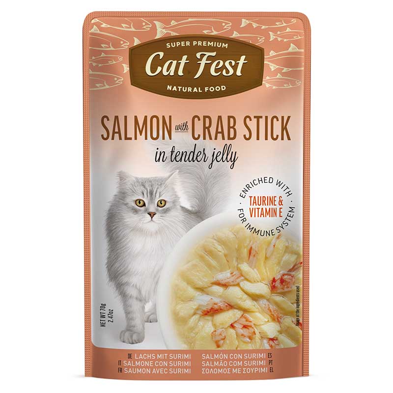 Cat Fest - Filetes Salmón con Palitos de Cangrejo En Gelatina