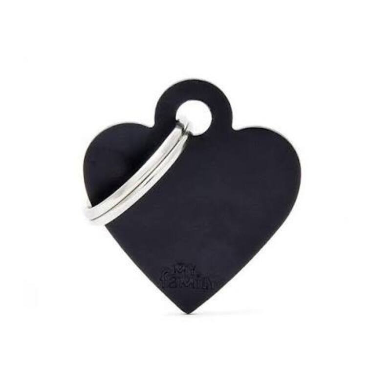 My Family - Plaquita Small Heart Aluminum Black