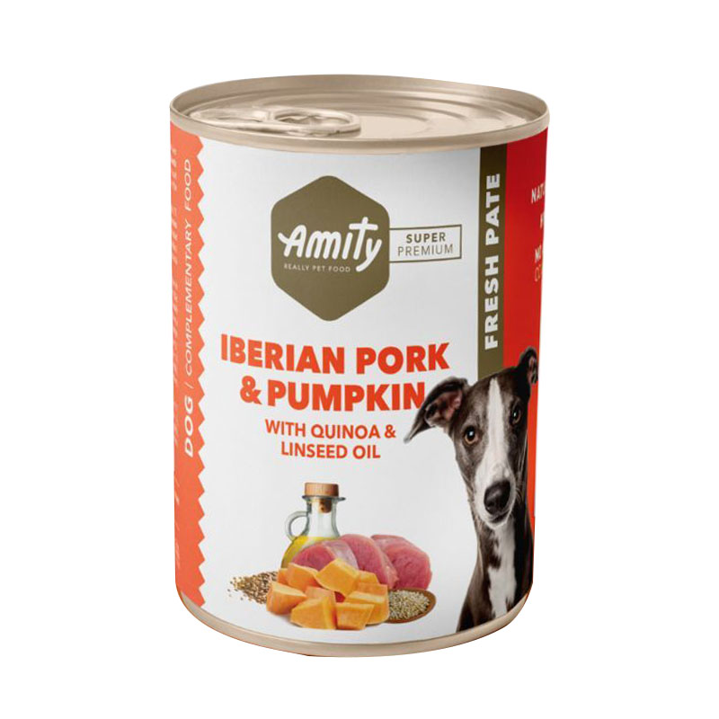 Amity - Alimento Húmedo Cerdo Ibércio y Calabaza para Perro