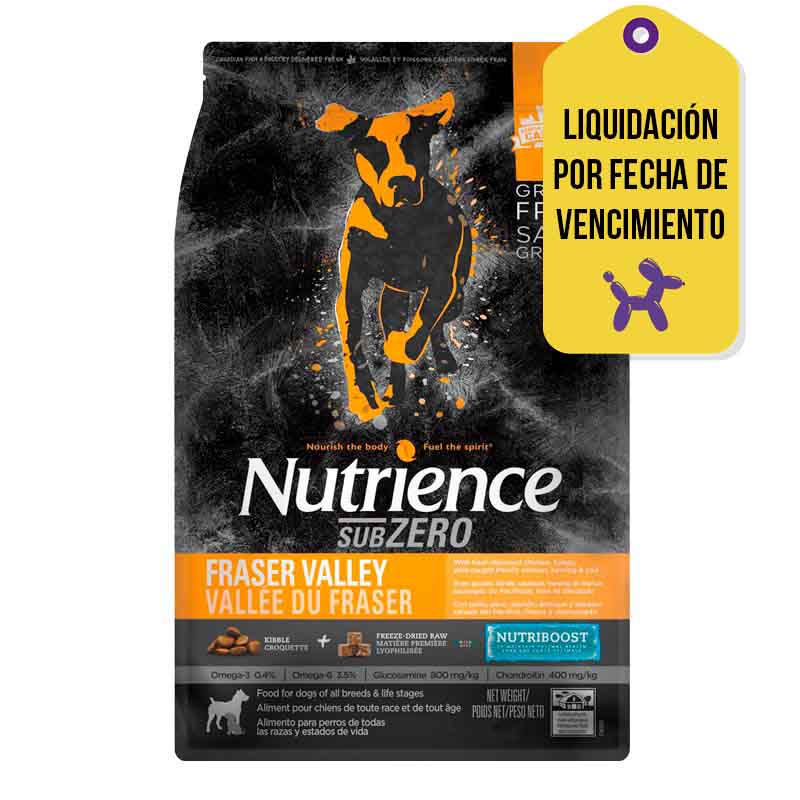 Nutrience SubZero - Alimento Perro Fraser Valley High Protein FV. 30-04-2026