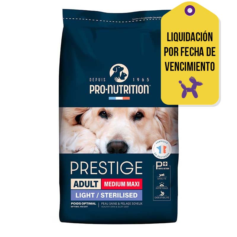 Prestige - Alimento para Perro Adulto Medium Maxi Light/Sterilised F.V. 05-05-2026
