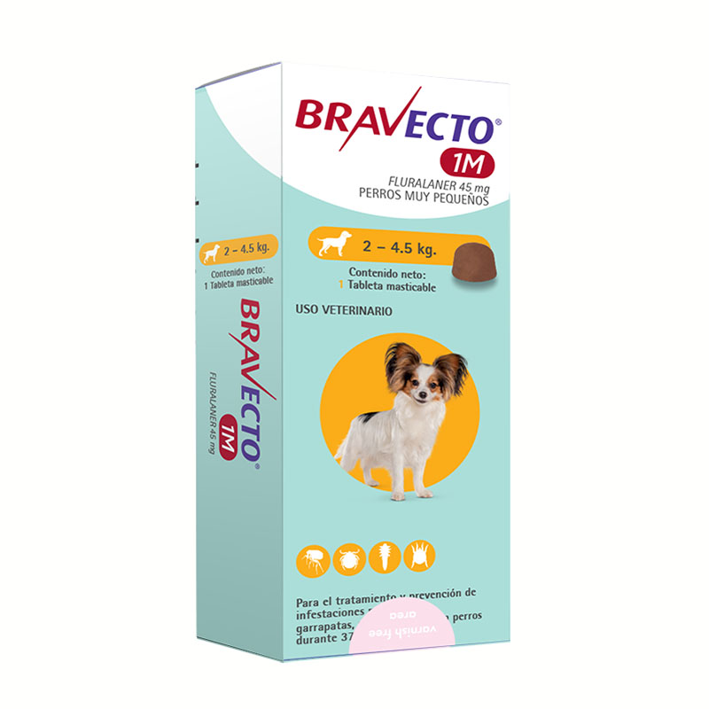 Bravecto - 1M Antiparasitario Masticable Perros de 2 a 4.5 Kg