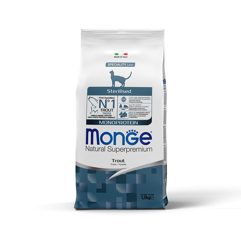 Monge - Alimento para Gato Esterilizado Trucha Monoproteina