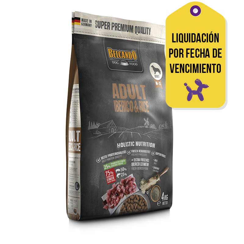 Belcando - Alimento para Perro Adulto Cerdo Iberico y Arroz F.V. 01-08-2026